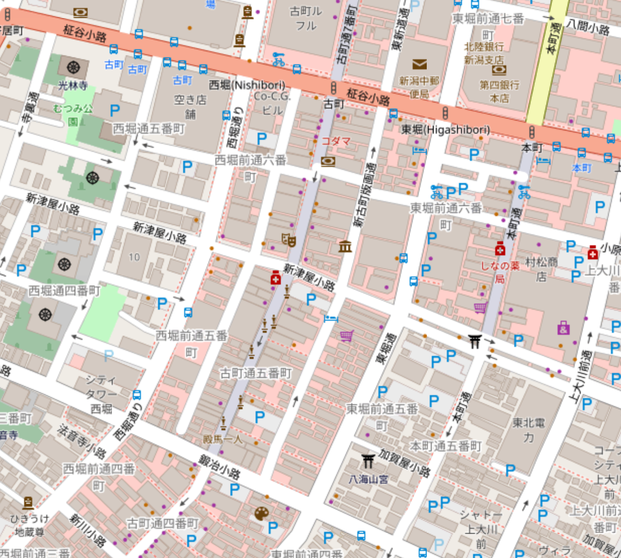 新古町エリア地図